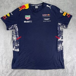 Puma Red Bull Racing Formula 1 Team T Shirt Mens XL Night Sky Mobil 1 Dry Cell